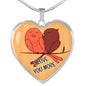 Cute loving Bird Couple | Luxury Necklace | Heart Pendant