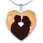 Lovers Kissing at Sunset | Luxury Necklace | Heart Pendant