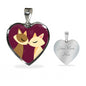 Valentine Cat Couple | Luxury Necklace | Heart Pendant
