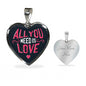 Valentine's Day Gift | All You Need Is Love | Luxury Necklace | Heart Pendant with Engraving Option