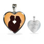 Lovers Kissing at Sunset | Luxury Necklace | Heart Pendant