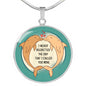 Cute Loving Dolphin Couple | Luxury Necklace | Circle Pendant
