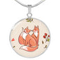 Valentine Fox Couple | Luxury Necklace | Circle Pendant