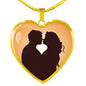 Lovers Kissing at Sunset | Luxury Necklace | Heart Pendant
