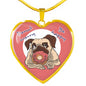 Donut Pug Necklace | Luxury Necklace | Heart Pendant