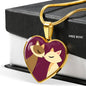 Valentine Cat Couple | Luxury Necklace | Heart Pendant