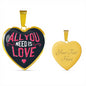 Valentine's Day Gift | All You Need Is Love | Luxury Necklace | Heart Pendant with Engraving Option