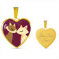 Valentine Cat Couple | Luxury Necklace | Heart Pendant