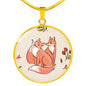 Valentine Fox Couple | Luxury Necklace | Circle Pendant