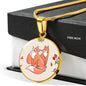Valentine Fox Couple | Luxury Necklace | Circle Pendant