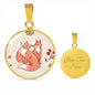 Valentine Fox Couple | Luxury Necklace | Circle Pendant