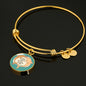 Cute Loving Dolphin Couple | Luxury Bangle | Circle Pendant