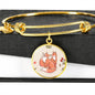 Valentine Fox Couple | Luxury Bangle | Circle Pendant