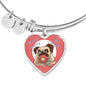 Donut Pug Bangle | Luxury Bangle | Heart Pendant