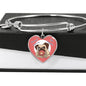 Donut Pug Bangle | Luxury Bangle | Heart Pendant