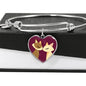 Valentine Cat Couple | Luxury Bangle | Heart Pendant