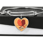 Cute Loving Bird Couple | Luxury Bangle | Heart Pendant