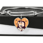 Cute Loving Penguin Couple | Luxury Bangle | Heart Pendant