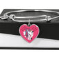 Valentine Unicorn | Luxury Bangle | Heart Pendant