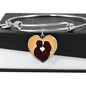 Lovers Kissing at Sunset | Luxury Bangle | Heart Pendant