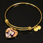 Cute Loving Penguin Couple | Luxury Bangle | Heart Pendant