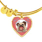 Donut Pug Bangle | Luxury Bangle | Heart Pendant