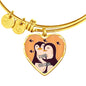 Cute Loving Penguin Couple | Luxury Bangle | Heart Pendant