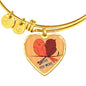 Cute Loving Bird Couple | Luxury Bangle | Heart Pendant