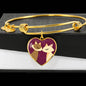 Valentine Cat Couple | Luxury Bangle | Heart Pendant