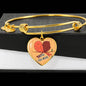 Cute Loving Bird Couple | Luxury Bangle | Heart Pendant