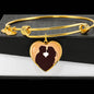 Lovers Kissing at Sunset | Luxury Bangle | Heart Pendant