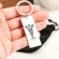 Giraffe Mandala | Stainless Steel Rectangle Keychain