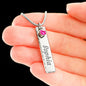 Birthstone Name Tag with Adjustable Snake Chain