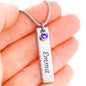 Birthstone Name Tag with Adjustable Snake Chain