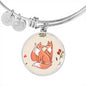 Valentine Fox Couple | Luxury Bangle | Circle Pendant
