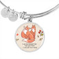 Valentine Fox Couple | Luxury Bangle | Circle Pendant