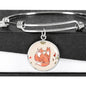 Valentine Fox Couple | Luxury Bangle | Circle Pendant