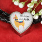 No Prob- Llama Bracelet Yellow | Double-wrapped Leather Bracelet | Heart Charm