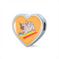 Pug Unicorn Bracelet | Double-wrapped Leather Bracelet | Heart Charm