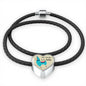 No Prob- Llama Bracelet Blue | Double-wrapped Leather Bracelet | Heart Charm