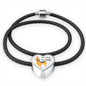 No Prob- Llama Bracelet Yellow | Double-wrapped Leather Bracelet | Heart Charm