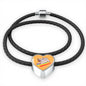 Pug Unicorn Bracelet | Double-wrapped Leather Bracelet | Heart Charm