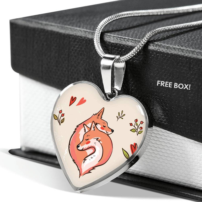 Valentine Fox Couple | Luxury Necklace | Heart Pendant