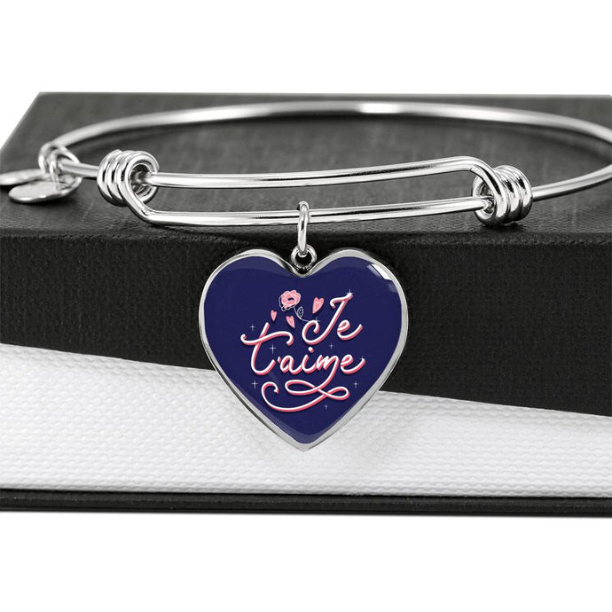 Je T'aime | Luxury Bangle | Heart Pendant