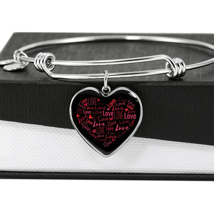 Love Bangle Dark | Luxury Bangle | Heart Pendant