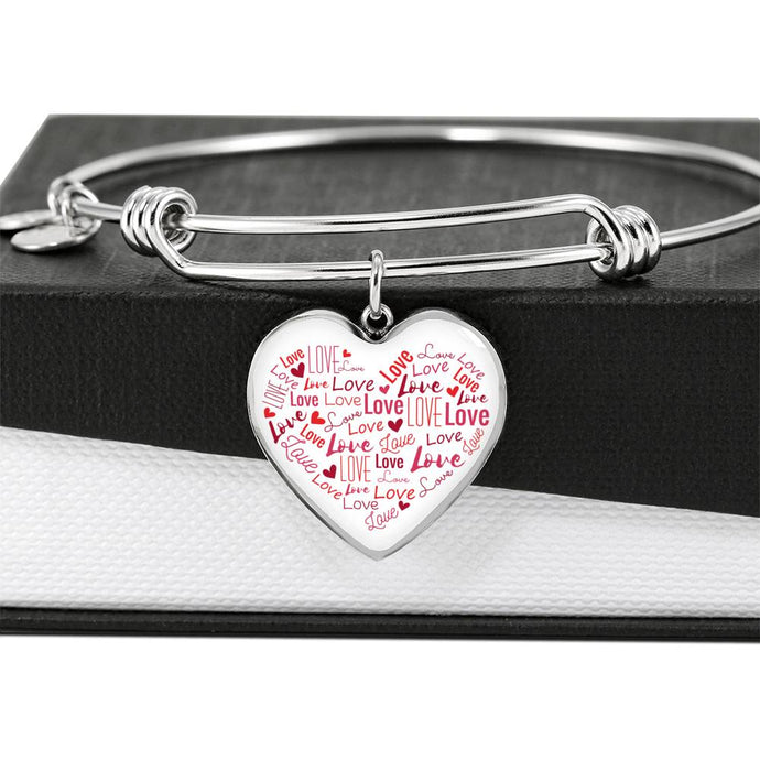 Love Bangle | Luxury Bangle | Heart Pendant