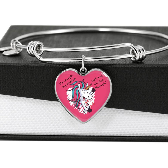 Valentine Unicorn | Luxury Bangle | Heart Pendant