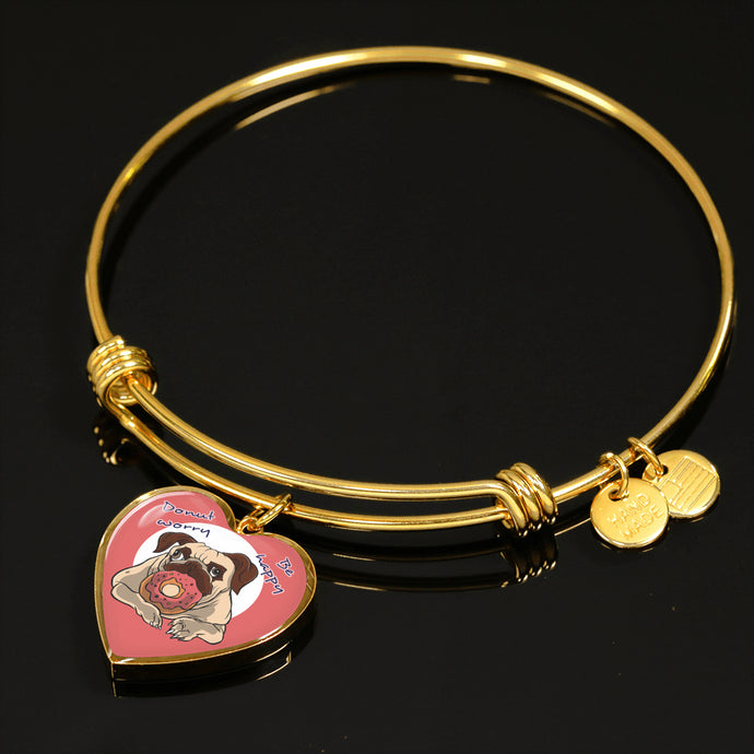 Donut Pug Bangle | Luxury Bangle | Heart Pendant