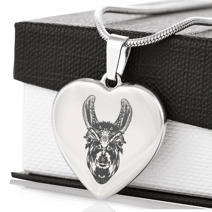 Llama Mandala Necklace | Luxury Necklace | Engraved Heart Pendant