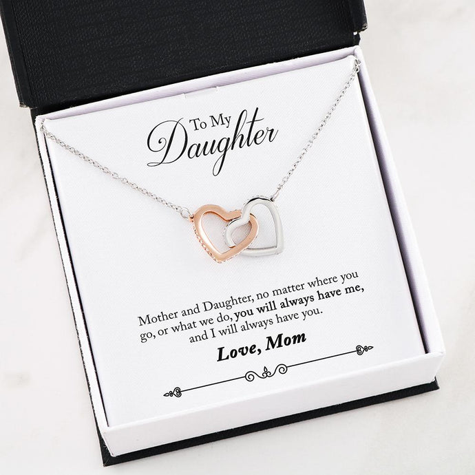 Interlocking Heart Necklace | To Daughter from Mom | You Will Always Have Me